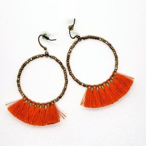 Contemporary tassel and bead earings